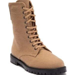 LAFAYETTE 148 Finley Camel Cashmere Combat Boot